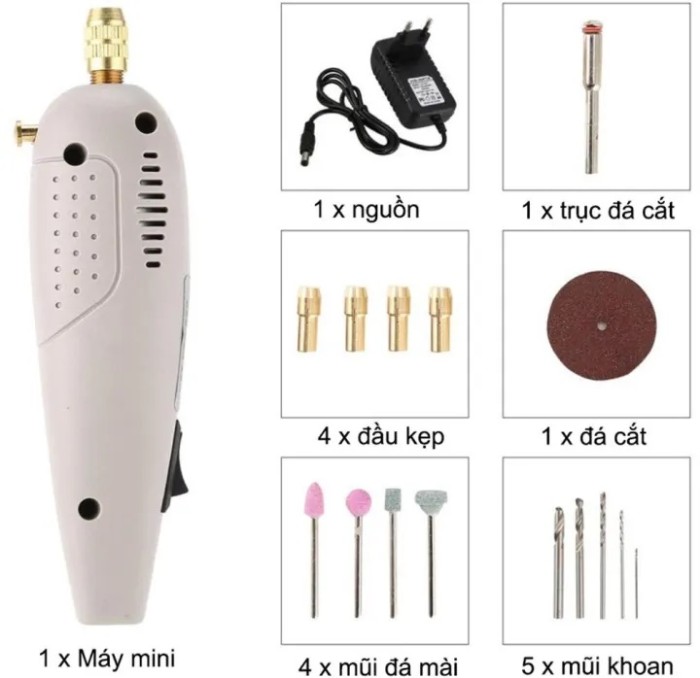 Bộ dụng cụ khoan mài cắt Mini đa năng cho thợ và gia đình