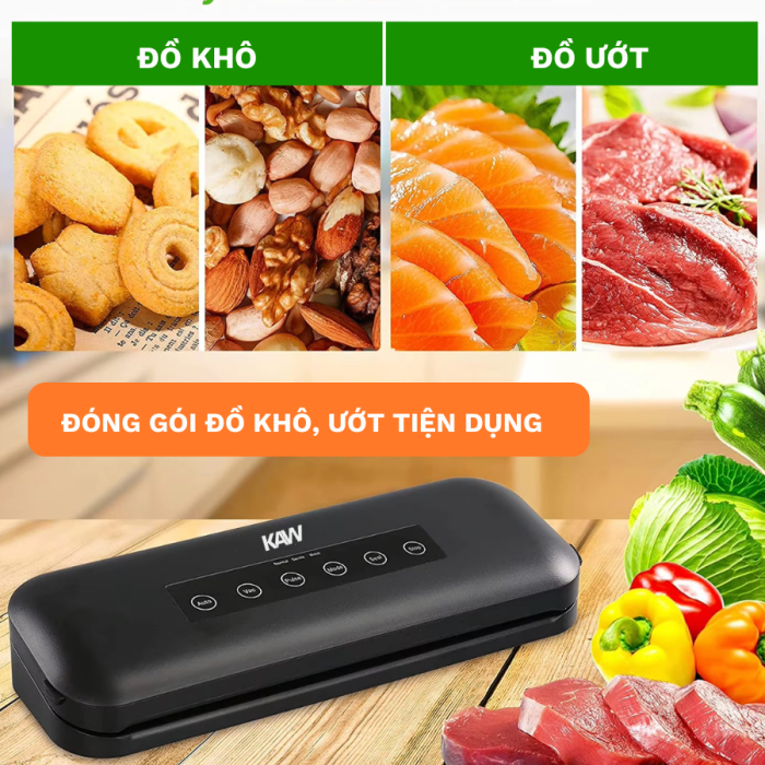 Máy Hút Chân Không KAW 100W – Máy Hút Mini, Hàn Miệng Túi Tự Động, Bảo Quản Thực Phẩm Tươi Lâu