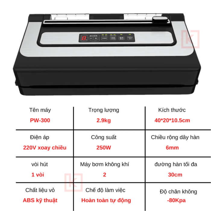Máy Hút Chân Không KAW K34 – Lực Hút Mạnh, Hút Khô & Ướt, Không Kén Túi, Hàn Tự Động, Bảo Hành 12 Tháng
