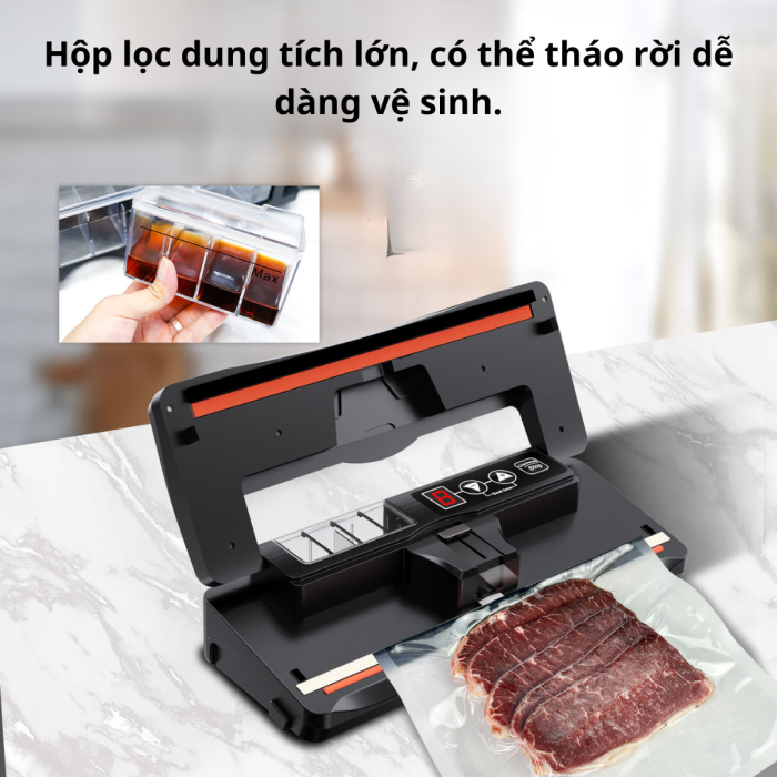 Máy Hút Chân Không Thực Phẩm KAW 257M Tự Động – Lực Hút Mạnh, Hàn Miệng Túi 30cm, Bảo Quản Thực Phẩm Hiệu Quả