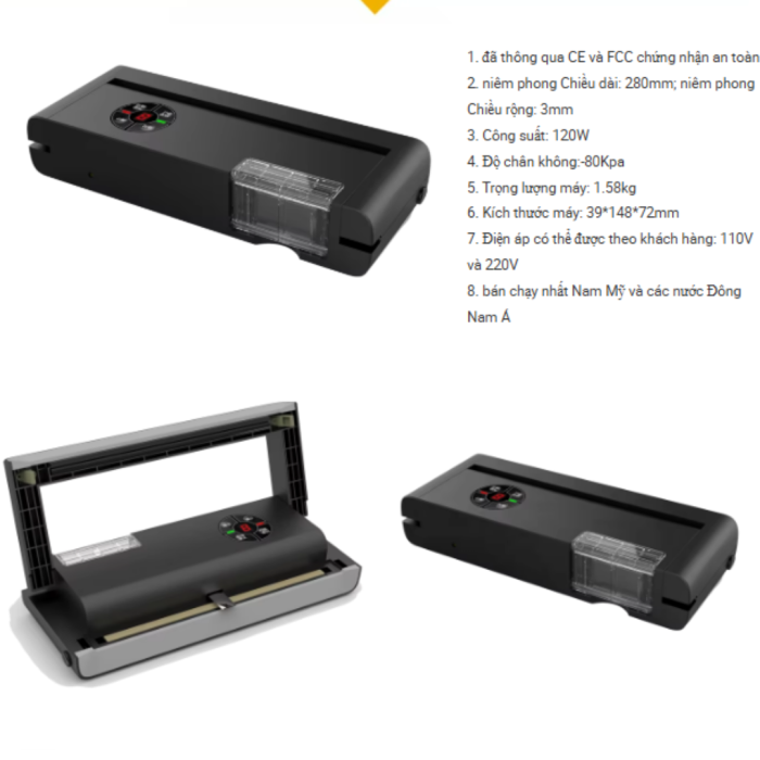 Máy Hút Chân Không Thực Phẩm KAW 255A Công Suất Lớn – Hàn Miệng Túi 30cm, Hút Mạnh Đa Chế Độ Khô & Ướt