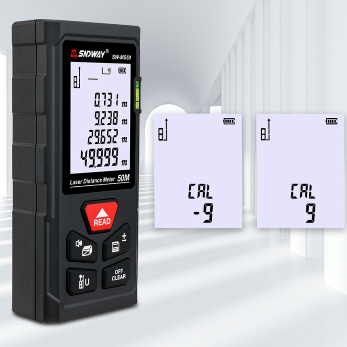 Thước Đo Khoảng Cách Laser SW-MS50 50m – Máy Đo Laser Chính Xác Cao, Đo Diện Tích, Thể Tích