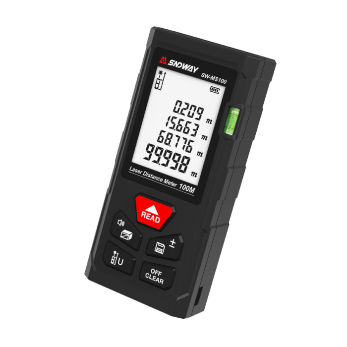 Thước Đo Khoảng Cách Laser SW-MS100 100m – Máy Đo Laser Chính Xác Cao, Đo Diện Tích & Thể Tích, Lưu 99 Dữ Liệu