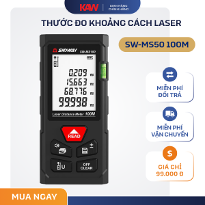 Thước Đo Khoảng Cách Laser SW-MS100 100m – Máy Đo Laser Chính Xác Cao, Đo Diện Tích & Thể Tích, Lưu 99 Dữ Liệu