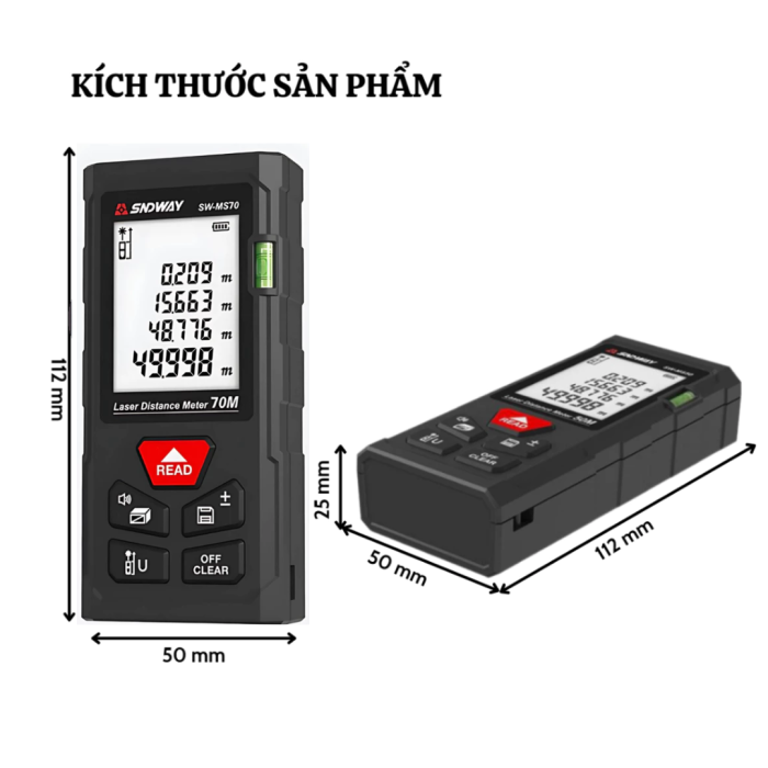 Thước Đo Khoảng Cách Laser KAW 518C Chính Hãng – Máy Đo Laser Chính Xác Cao, Đo Xa Đa Năng