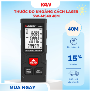Thước Đo Khoảng Cách Laser KAW SW-MS40 40m – Máy Đo Laser Mini Chính Xác Cao, Đo Diện Tích & Thể Tích