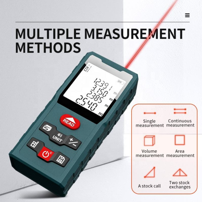 Máy Đo Khoảng Cách Laser KAW 526A 60-100m Đa Năng, Độ Chính Xác Cao, Màn Hình LCD Có Đèn Nền