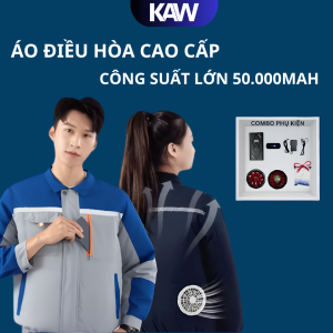 Áo Điều Hòa Bảo Hộ Lao Động KAW 558O Cao Cấp – Pin 50.000mAh, Quạt Làm Mát 3 Tốc Độ, Chống Nắng, Chống UV, Dùng 12Hống UV, Quạt Làm Mát 3 Tốc Độ, Pin Trâu 12H