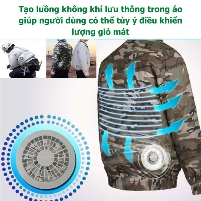 Combo Áo Điều Hòa KAW 558A Chính Hãng Kèm Pin Quạt 30.000mAh – Quạt Làm Mát 3 Cấp Độ, Chống Nắng UV, Bảo Hành Chính Hãng