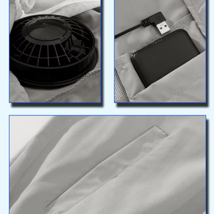 Combo Áo Điều Hòa KAW 559D Kèm Quạt KAW 12V Và Pin 35.000mAh – Bộ Làm Mát 3 Cấp Độ, Chống Nắng UV, Chính Hãng Kèm Phụ Kiện