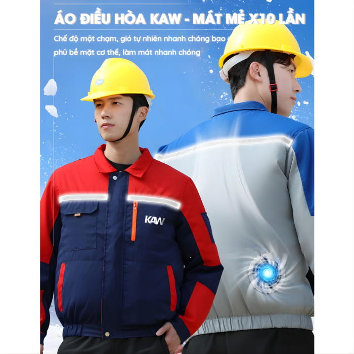 COMBO ÁO ĐIỀU HÒA KAW 558M CHÍNH HÃNG MÀU XANH THAN – PIN 20.000mAh, QUẠT GIÓ 3 CẤP, LÀM MÁT 10-12H