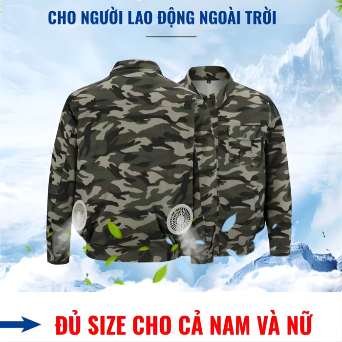 Áo Điều Hòa Việt Nam 558Q Rằn Ri Có Hộp – Áo Quạt Làm Mát Bền Bỉ, Giảm Nhiệt Nhanh Cho Công Trình