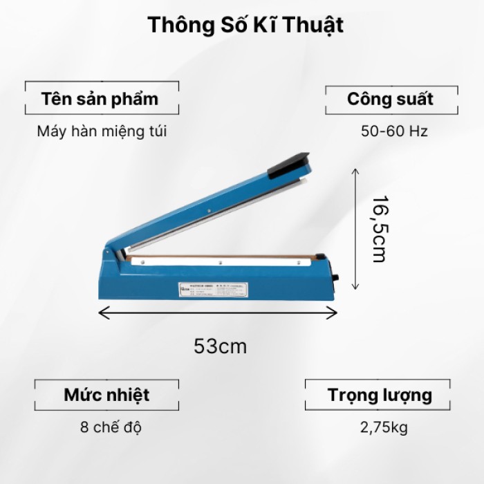 Máy Hàn Miệng Túi 30cm mối hàn 3mm - Màu Xanh, Trợ Thủ Đắc Lực Cho Gian Bếp Và Chủ Shop