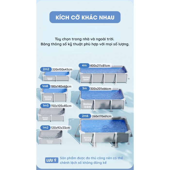 Bể Bơi Khung thép 4m KAW Gấp Gọn - PVC 3 Lớp Siêu Bền, Giá Tốt