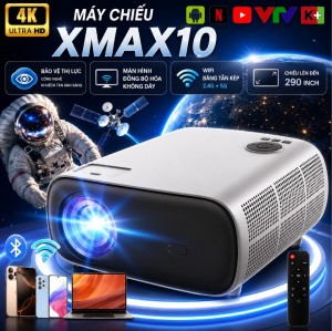 Máy Chiếu XMAX10 Chính Hãng – Màn Hình 290 Inch, Hỗ Trợ 4K, Wifi Băng Tần Kép