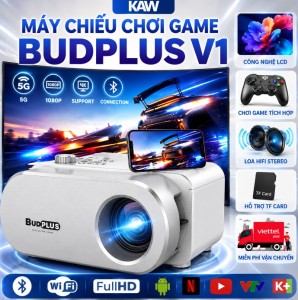 Máy Chiếu Chơi Game KAW Budplus V1, Tích Hợp Game, Màn Hình 150 Inch, Giá Tốt 