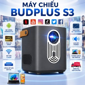 Máy Chiếu KAW Budplus S3 Full HD 1080P - 380 ANSI, Android 9.0, WiFi Giá Rẻ