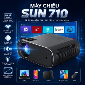 Máy Chiếu KAW Sun 710 Full HD 1080P - WiFi 5G, Android 9.0, Giá Tốt 