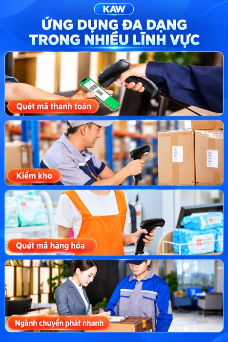 Máy Quét Mã Vạch 2D KAW NLS-OY20 Có Dây USB, Đọc QR Code Trên Màn Hình Điện Thoại, Chuẩn IP42