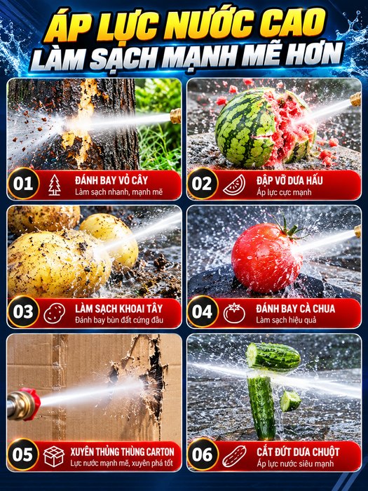 Máy Rửa Xe Cao Áp KAW 9800 Có Cuộn Dây, Động Cơ Cảm Ứng Không Chổi Than Lõi Đồng 2200W, Bánh Xe Lớn 120mm