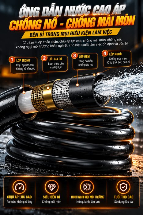 Máy Rửa Xe Cao Áp KAW Biến Tần 3.0kW Có Cuộn Dây, Động Cơ Nam Châm Vĩnh Cửu, Đầu Bơm Kinkard Ý, 380bar