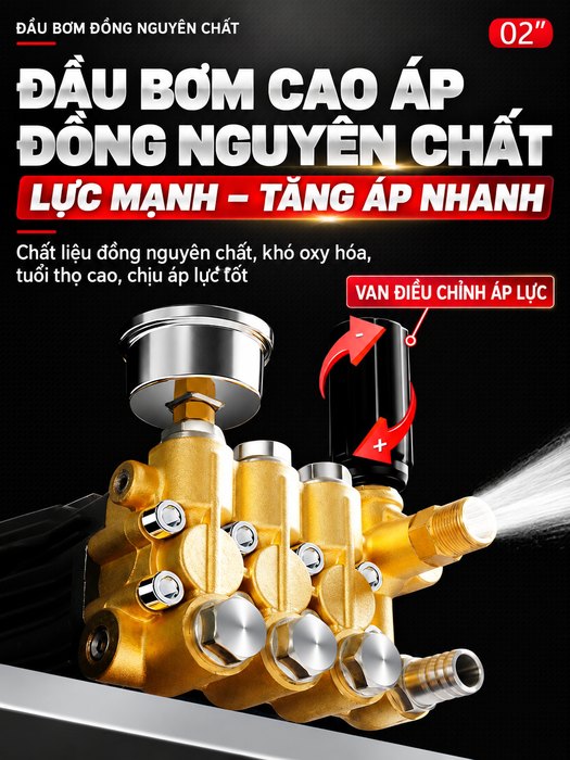Máy Rửa Xe Cao Áp KAW HM-3988 Vỏ Inox Dày, Đầu Bơm Đồng Nguyên Chất, Động Cơ Cảm Ứng, Cho Tiệm Rửa Xe Và Trang Trại
