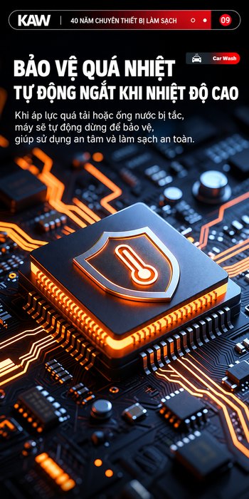 Máy Rửa Xe Cao Áp KAW Hongming 3200W Có Cuộn Dây, Động Cơ Cảm Ứng Lõi Đồng, Lưu Lượng 15L/Phút, Chống Nước IPX5
