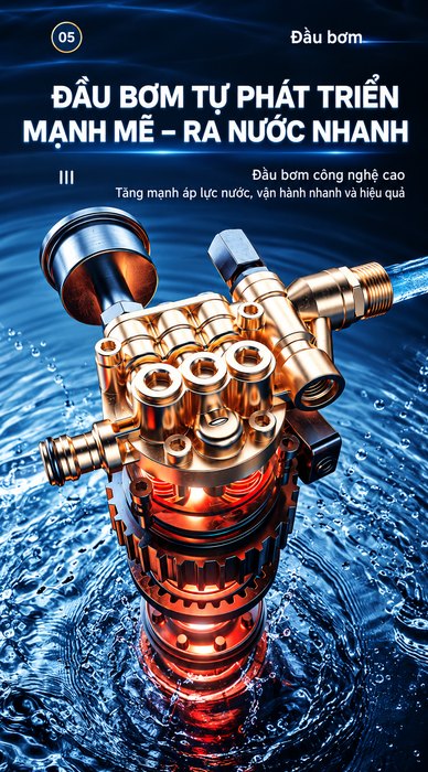 Máy Rửa Xe Cao Áp KAW K3 Động Cơ Cảm Ứng Không Chổi Than, Áp Lực 25MPa, Vỏ Kim Loại, Có Cuộn Dây