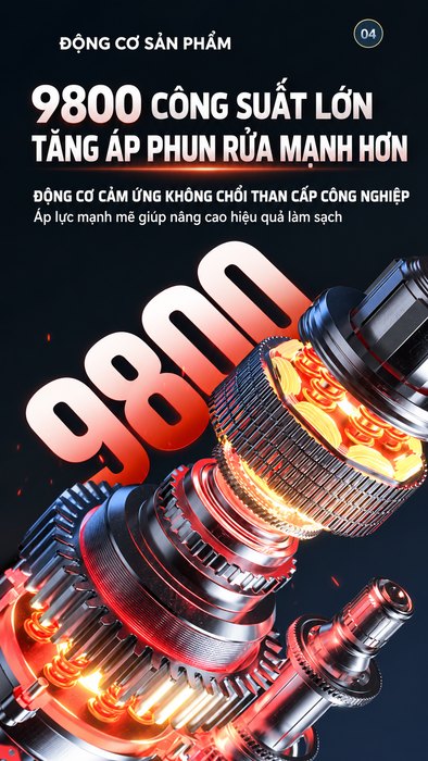Máy Rửa Xe Cao Áp KAW K3 Động Cơ Cảm Ứng Không Chổi Than, Áp Lực 25MPa, Vỏ Kim Loại, Có Cuộn Dây