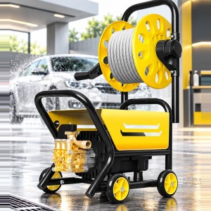 Máy Rửa Xe Cao Áp KAW 1200W Có Cuộn Ống, Động Cơ Lõi Đồng, Khung Kim Loại, Lưu Lượng 6L/Phút