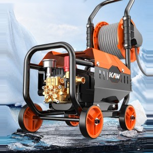Máy Rửa Xe Cao Áp KAW Cuộn Ống Thương Mại 25m, Động Cơ Lõi Đồng Công Nghiệp, Vỏ Tôn Cứng, Bánh Xe Lớn