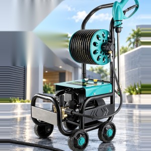 Máy Rửa Xe Cao Áp KAW Công Nghiệp Thế Hệ Mới Có Cuộn Ống Thương Mại, Động Cơ Cảm Ứng Không Chổi Than, Phun Xa 8-18m