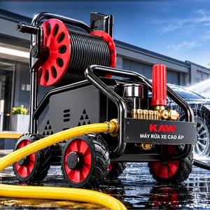 Máy Rửa Xe Cao Áp KAW M3 Có Cuộn Dây, Động Cơ Cảm Ứng Không Chổi Than, Áp Lực 8-25MPa, 720L/H