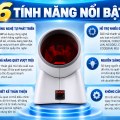 Máy Quét Mã Vạch Để Bàn KAW MS7120 Quét Đa Hướng 20 Tia Laser, Tự Động Nhận Mã, Cắm Là Dùng