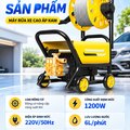 Máy Rửa Xe Cao Áp KAW 1200W Có Cuộn Ống, Động Cơ Lõi Đồng, Khung Kim Loại, Lưu Lượng 6L/Phút