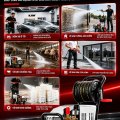 Máy Rửa Xe Cao Áp KAW 3000W Có Cuộn Dây, Động Cơ Lõi Đồng, Đầu Bơm Đồng, Lưu Lượng 16L/Phút