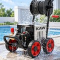 Máy Rửa Xe Cao Áp Thương Mại KAW 3000W Có Cuộn Dây, Đầu Bơm Trục Khuỷu Lõi Đồng, Phun Xa 8-15m
