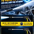 Máy Rửa Xe Cao Áp KAW 3600W Có Cuộn Dây 10m, Động Cơ Cảm Ứng Từ Dây Đồng, Đầu Bơm Trục Nghiêng 30MPa