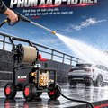 Máy Rửa Xe Cao Áp KAW 9800 Có Cuộn Dây, Động Cơ Cảm Ứng Không Chổi Than Lõi Đồng 2200W, Bánh Xe Lớn 120mm