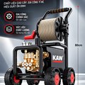 Máy Rửa Xe Cao Áp KAW 9800 Có Cuộn Dây, Động Cơ Cảm Ứng Không Chổi Than Lõi Đồng 2200W, Bánh Xe Lớn 120mm