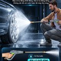 Máy Rửa Xe Cao Áp KAW 9800 Có Cuộn Dây Thương Mại, Động Cơ Cảm Ứng, Khởi Động Mềm, Chống Nước IPX5