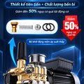 Máy Rửa Xe Cao Áp KAW 9800 Có Cuộn Dây Thương Mại, Động Cơ Cảm Ứng, Khởi Động Mềm, Chống Nước IPX5