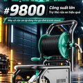 Máy Rửa Xe Cao Áp KAW 9800 Có Cuộn Dây Thương Mại, Động Cơ Cảm Ứng, Khởi Động Mềm, Chống Nước IPX5