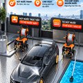 Máy Rửa Xe Cao Áp KAW Cuộn Ống Thương Mại 25m, Động Cơ Lõi Đồng Công Nghiệp, Vỏ Tôn Cứng, Bánh Xe Lớn