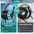 Máy Rửa Xe Cao Áp KAW Công Nghiệp Thế Hệ Mới Có Cuộn Ống Thương Mại, Động Cơ Cảm Ứng Không Chổi Than, Phun Xa 8-18m
