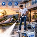 Máy Rửa Xe Cao Áp KAW E1002J Thân Inox Kèm Cuộn Dây, Động Cơ Không Chổi Than, Chống Nước IPX5