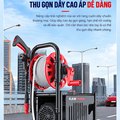 Máy Rửa Xe Cao Áp KAW G3 9800W Có Tang Cuốn Dây 15m, Động Cơ Cảm Ứng, Áp Lực 8-25MPa, 720L/H