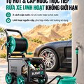Máy Rửa Xe Cao Áp KAW Green Titan Có Cuộn Dây Thương Mại, Động Cơ Cảm Ứng, Áp Lực 16-43MPa, 12-25L/Phút