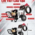 Máy Rửa Xe Cao Áp KAW HM-3988 Vỏ Inox Dày, Đầu Bơm Đồng Nguyên Chất, Động Cơ Cảm Ứng, Cho Tiệm Rửa Xe Và Trang Trại