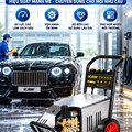 Máy Rửa Xe Cao Áp KAW Vỏ Inox Bảng Điều Khiển Thông Minh, Động Cơ Đồng Nguyên Chất, Phun Xa 8-15m